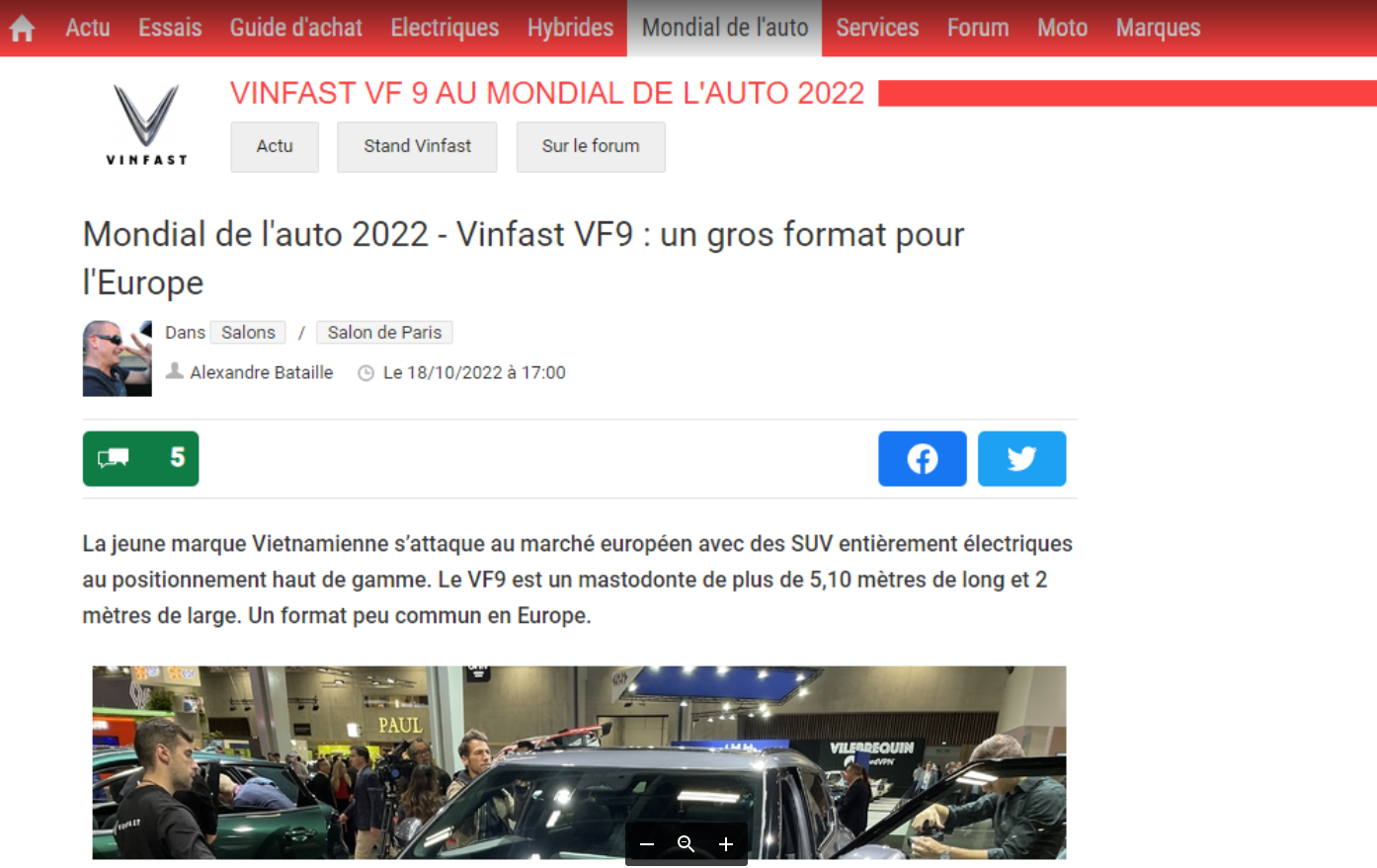 Báo Caradisiac (Pháp) đánh giá cao mẫu SUV cỡ E đến từ Việt Nam - VinFast VF 9.