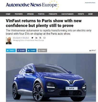 Hé lộ “bom tấn” VinFast mang tới Paris Motor Show