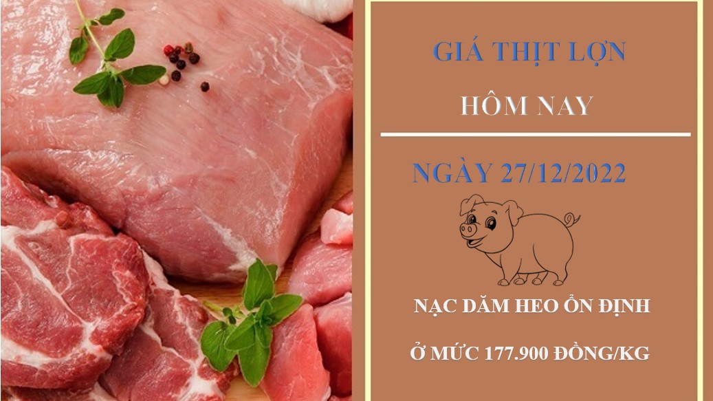 Giá thịt heo hôm nay 27/12/2022: không ghi nhận thay đổi mới tại WinMart