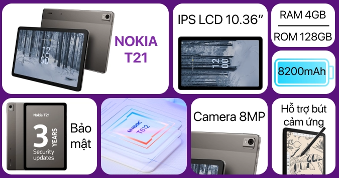 Máy tính bảng Nokia T21 giá rẻ, cấu hình 