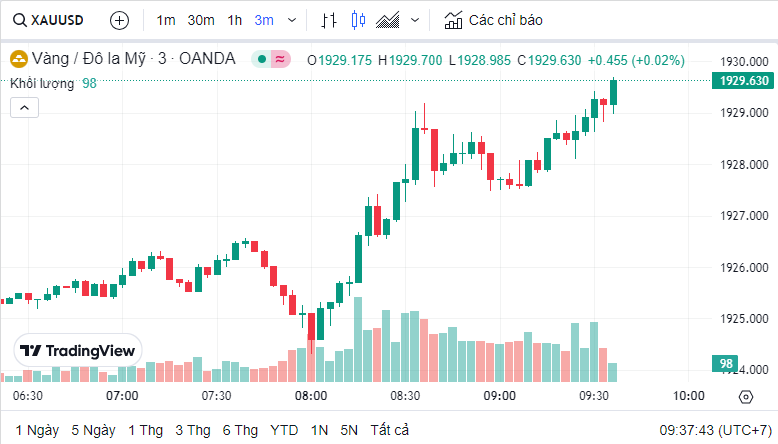 Giá vàng hôm nay ngày 9/8/2023: USD tăng mạnh đẩy giá vàng lao dốc