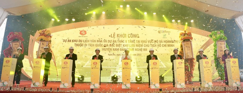 Ảnh 7: Vừa qua, UBND tỉnh Nghệ An và T&T Group đã khởi công hai dự án thuộc Quy hoạch bảo tồn, tôn tạo, phát huy giá trị Khu lưu niệm Chủ tịch Hồ Chí Minh tại Nam Đàn, Nghệ An