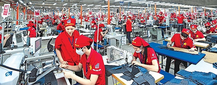 Dây chuyền sản xuất của Tổng công ty May 10 tại Thái Bình.