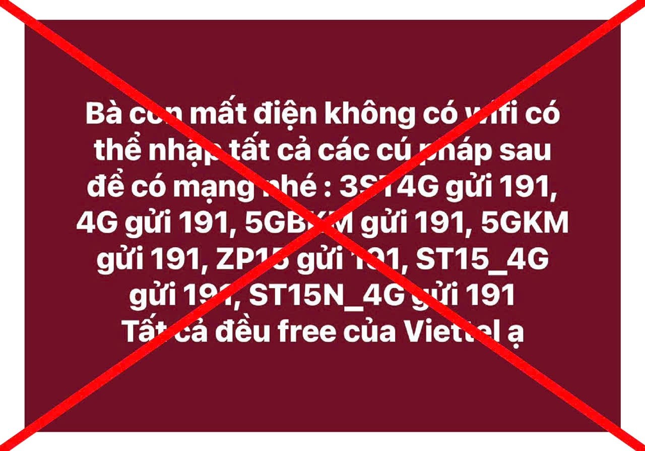 Viettel khuyến cáo đây là thông tin không chính xác.