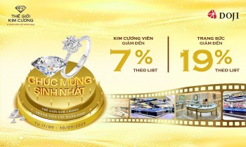 DOJI ưu đãi đến 19% trang sức mừng sinh nhật thế giới kim cương