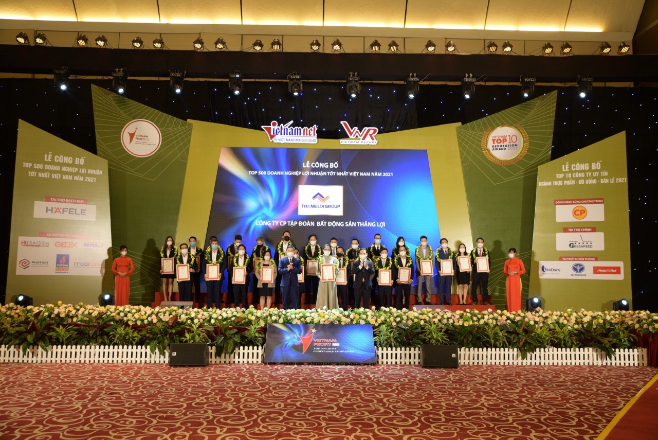 Tập đoàn BĐS Thắng Lợi vào Top 500 Doanh nghiệp lợi nhuận tốt nhất Việt Nam.