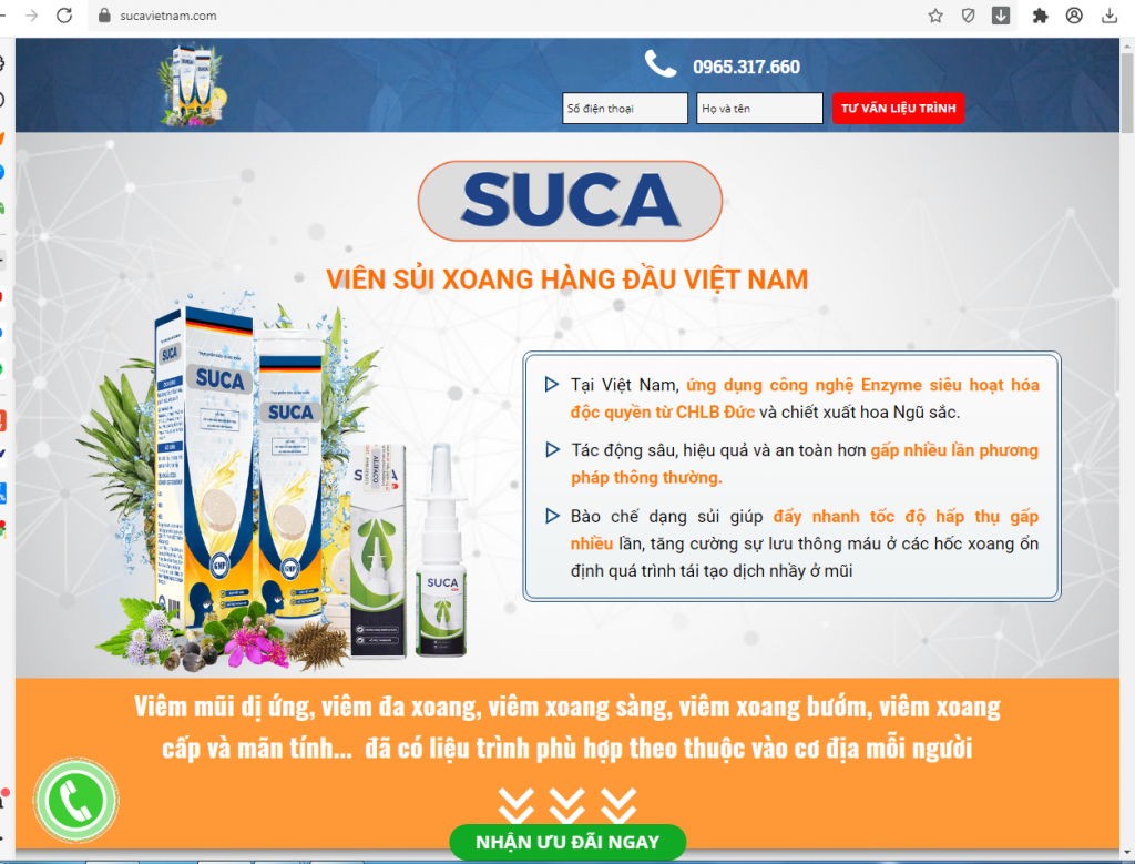 Nhiều chiêu trò quảng cáo “thổi phồng” công dụng Thực phẩm BVSK Viên sủi Suca?
